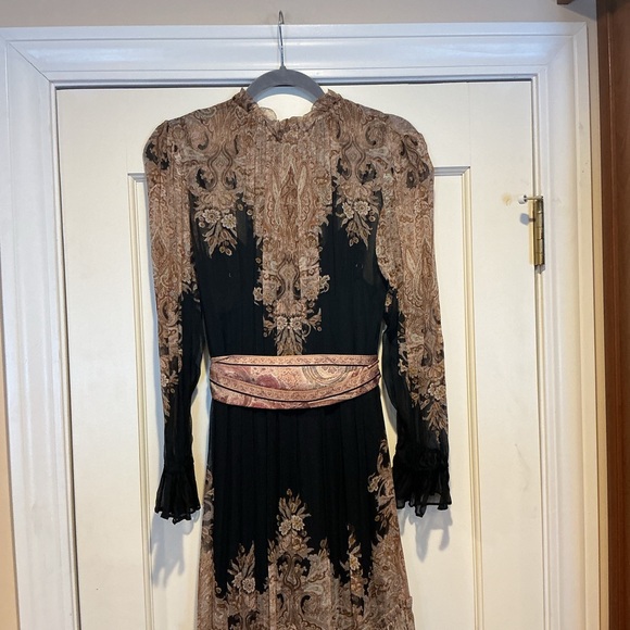 New with Defect Zimmermann Elegant Black and Brown Silk Dress, Size AU 2 = M - Picture 8 of 11